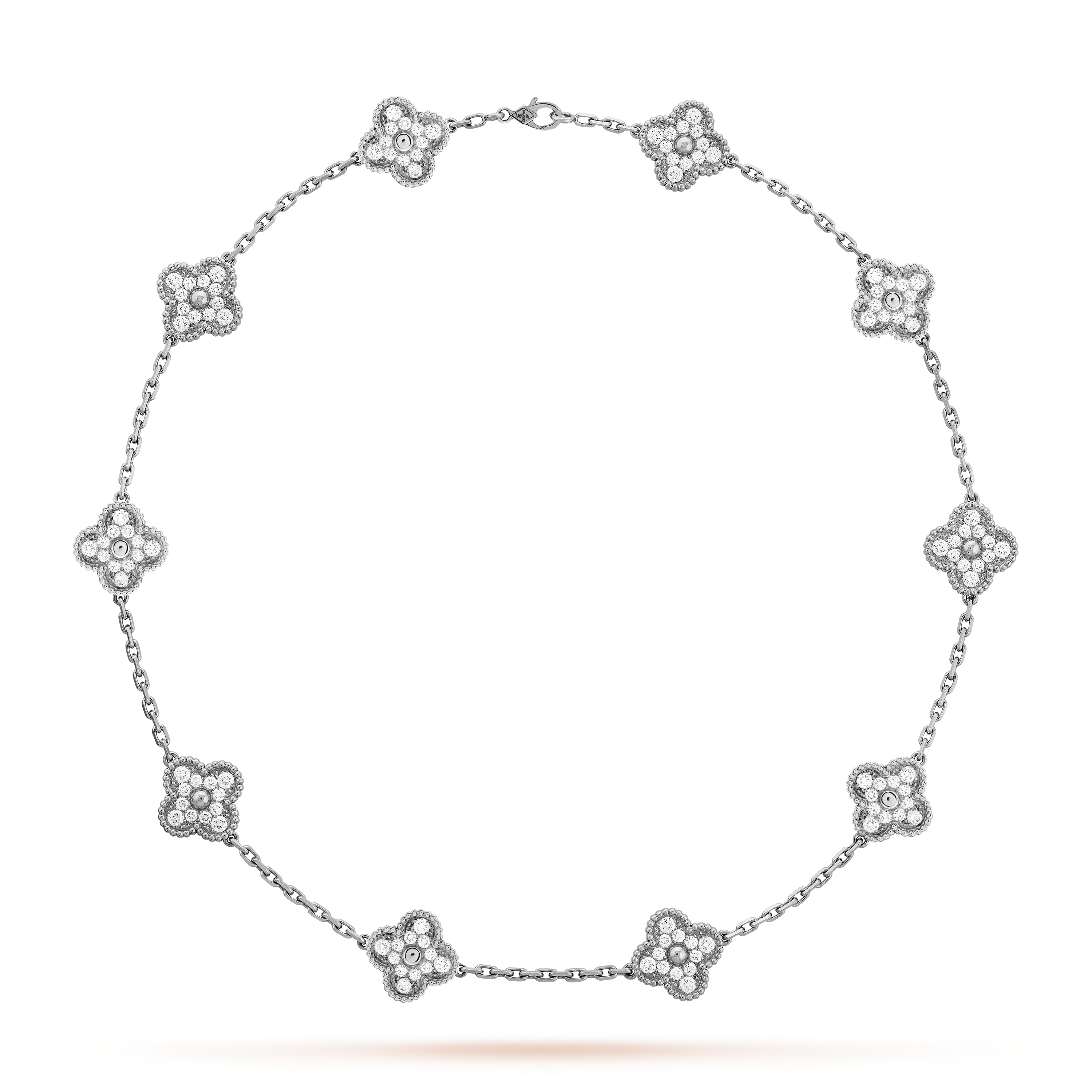 LAVISH CLOVER NECKLACE 10 MOTIFS - SILVER