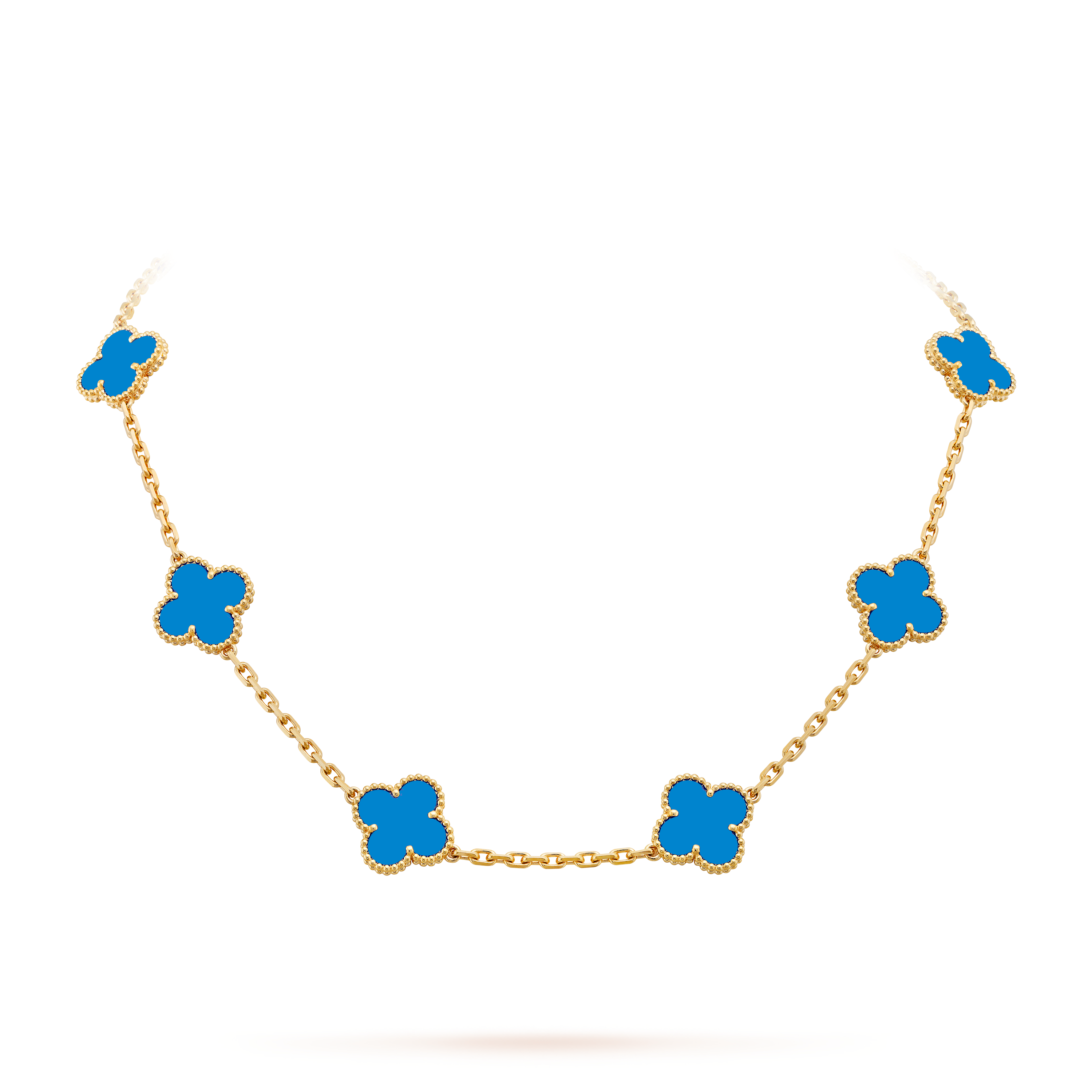 LAVISH CLOVER NECKLACE 10 MOTIFS - BLUE