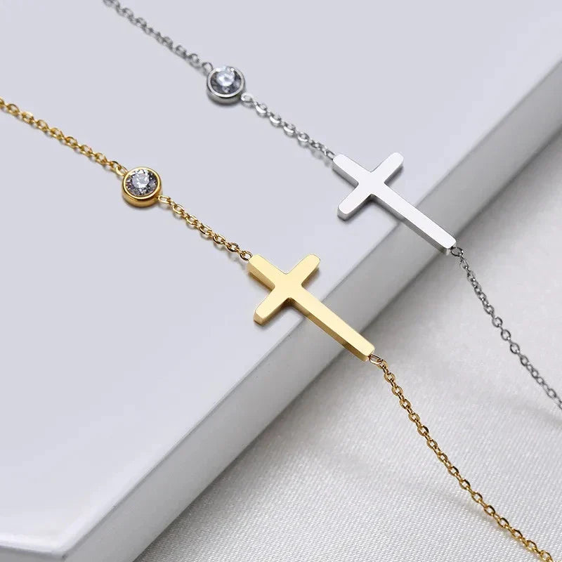 Sideways Cross Bracelet