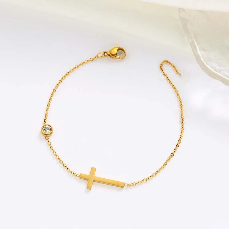 Sideways Cross Bracelet