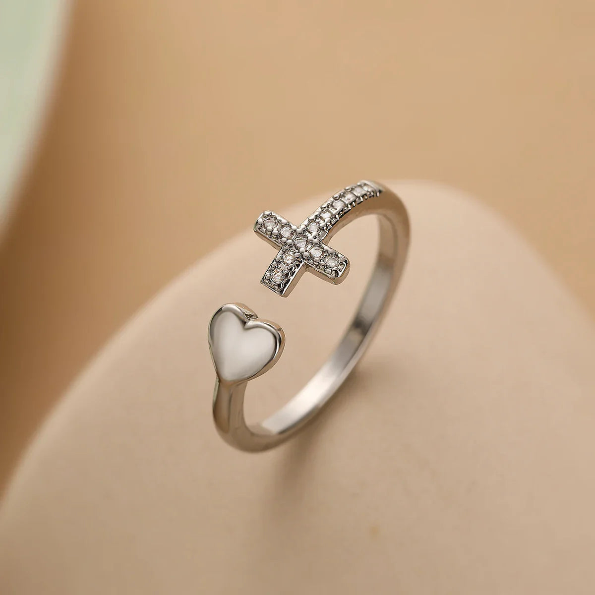 Cross Heart Ring