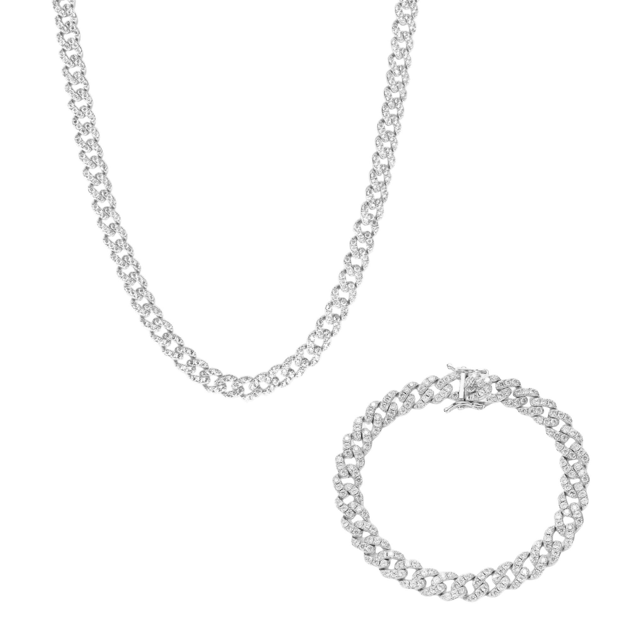 DONATELLA NECKLACE & BRACELET SET - SILVER